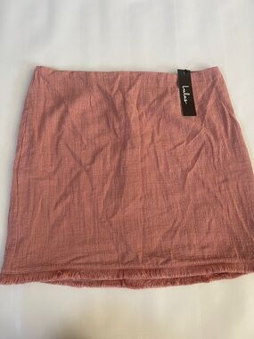 NWT Lulus Pink Skirt new sz large L cotton. Lined. Spring